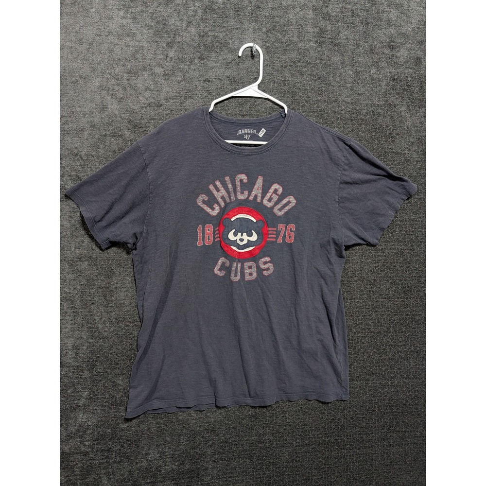 47 Brand Chicago Cubs Shirt Mens XXL Gray Banner 47 Graphic Tee MLB Baseball